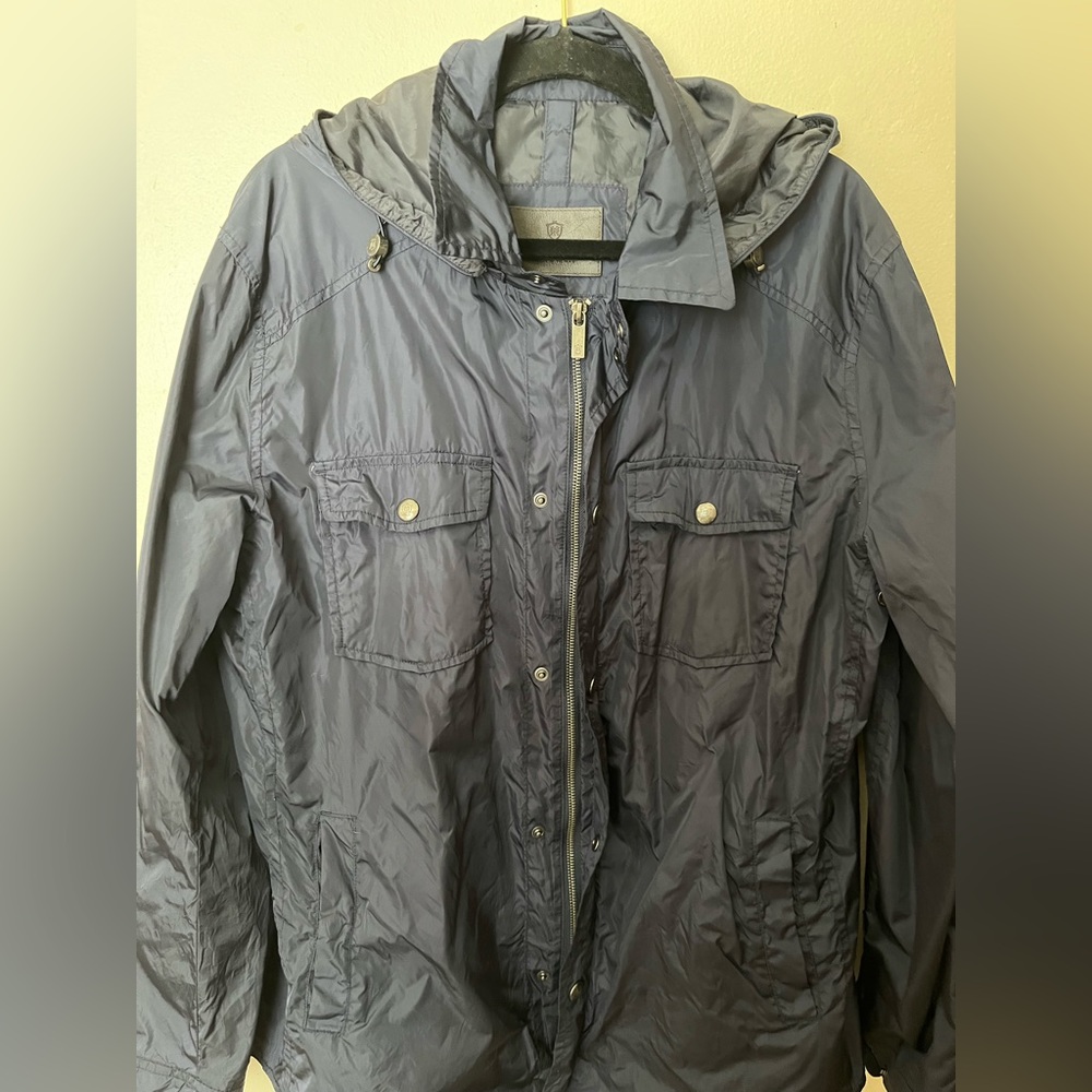 Massimo Dutti Men’s Navy Blue Raincoat